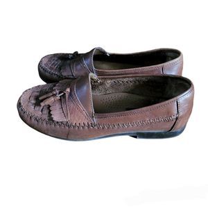 Giorgio Brutini Mens Shoes Size 8 M Loafers Woven Leather Kiltie Tassel